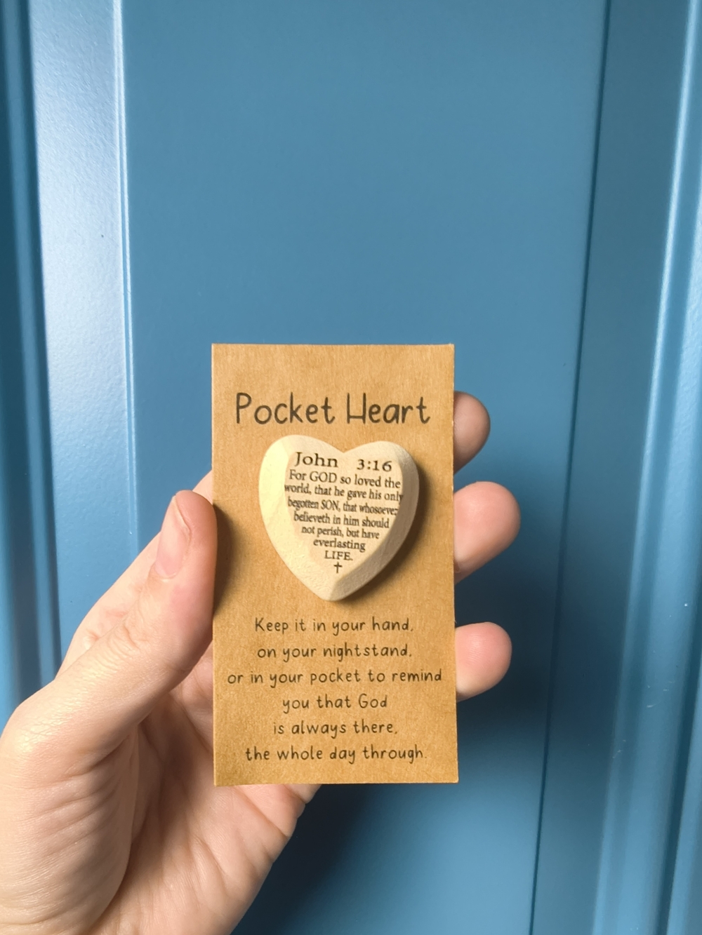 Pocket Heart Inspirational Wall Decor - Natural Wood